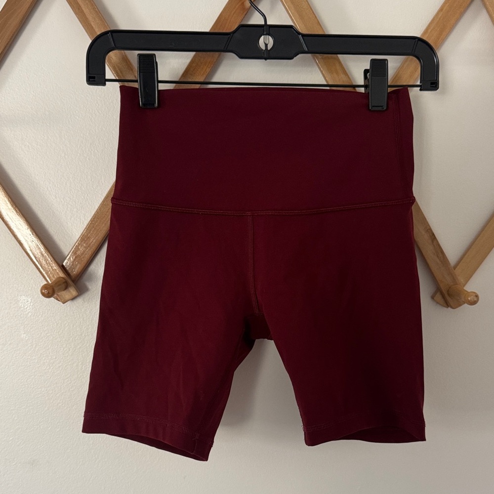 Lululemon Bike Shorts Deep Red Burgundy Size 4